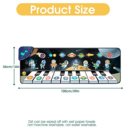 PATPAT Musical Mat for Kids, 6 Modes and 8 Sounds Music Piano Keyboard Mat, Dance Floor Space Star Musical Mat Toys Early Education Toys for Baby Girls Boys 1-3 Years Old (39.3'' *14.1'') PATPAT Musical Mat for Kids, 6 Modes and 8 Sounds Music Piano Keyboard Mat, Dance Floor Space Star Musical Mat Toys Early Education Toys for Baby Girls Boys 1-3 Years Old (39.3'' *14.1'')